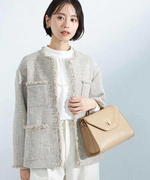 green label relaxing(グリーンレーベルリラクシング)の「2WAY トラペーズ ハンドバッグ / ショルダーバッグ(ショルダーバッグ・レディース・オフホワイト/ブラック/ベージュ・FREE)」の9枚目の写真