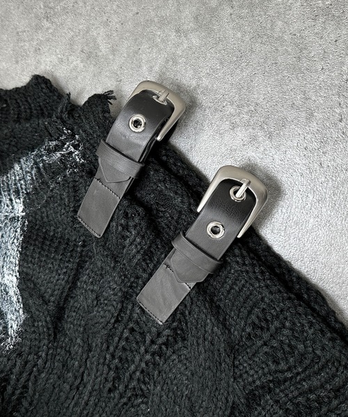 LAZYSLAY ショルダーベルトジップニット