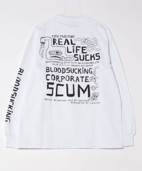 TOY　MACHINE（トイ　マシーン）の「【ムラサキスポーツ限定】TOY MACHINE/トイマシーン ロンT/長袖Tシャツ ムラサキスポーツ限定 ビックシルエット バックプリント MTMPFLT1（Tシャツ/カットソー・メンズ・ブラック/ホワイト・XL/L/M）」の17枚目の写真