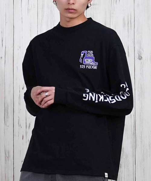 TOY　MACHINE（トイ　マシーン）の「【ムラサキスポーツ限定】TOY MACHINE/トイマシーン ロンT/長袖Tシャツ ムラサキスポーツ限定 ビックシルエット バックプリント MTMPFLT1（Tシャツ/カットソー・メンズ・ブラック/ホワイト・XL/L/M）」の2枚目の写真