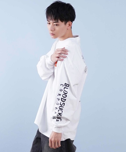 TOY　MACHINE（トイ　マシーン）の「【ムラサキスポーツ限定】TOY MACHINE/トイマシーン ロンT/長袖Tシャツ ムラサキスポーツ限定 ビックシルエット バックプリント MTMPFLT1（Tシャツ/カットソー・メンズ・ブラック/ホワイト・XL/L/M）」の4枚目の写真