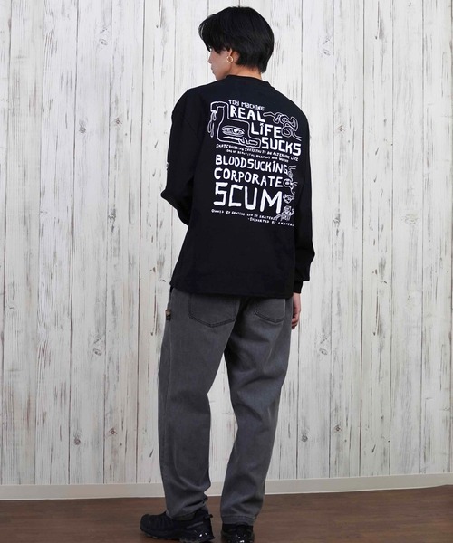 TOY　MACHINE（トイ　マシーン）の「【ムラサキスポーツ限定】TOY MACHINE/トイマシーン ロンT/長袖Tシャツ ムラサキスポーツ限定 ビックシルエット バックプリント MTMPFLT1（Tシャツ/カットソー・メンズ・ブラック/ホワイト・XL/L/M）」の16枚目の写真