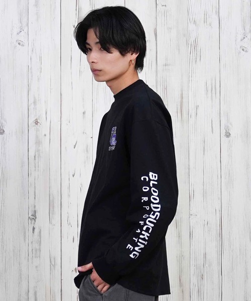 TOY　MACHINE（トイ　マシーン）の「【ムラサキスポーツ限定】TOY MACHINE/トイマシーン ロンT/長袖Tシャツ ムラサキスポーツ限定 ビックシルエット バックプリント MTMPFLT1（Tシャツ/カットソー・メンズ・ブラック/ホワイト・XL/L/M）」の11枚目の写真