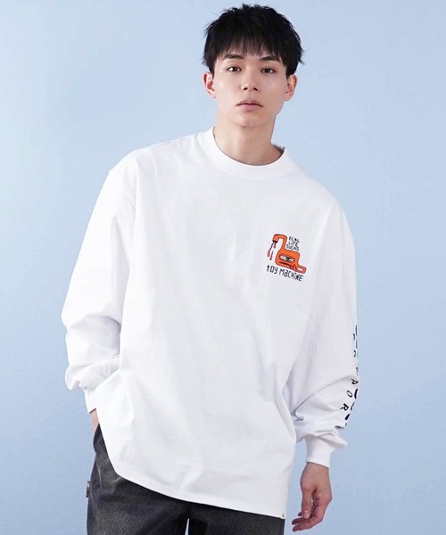 TOY　MACHINE（トイ　マシーン）の「【ムラサキスポーツ限定】TOY MACHINE/トイマシーン ロンT/長袖Tシャツ ムラサキスポーツ限定 ビックシルエット バックプリント MTMPFLT1（Tシャツ/カットソー・メンズ・ブラック/ホワイト・XL/L/M）」の3枚目の写真