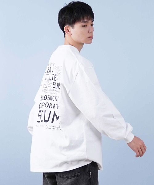 TOY　MACHINE（トイ　マシーン）の「【ムラサキスポーツ限定】TOY MACHINE/トイマシーン ロンT/長袖Tシャツ ムラサキスポーツ限定 ビックシルエット バックプリント MTMPFLT1（Tシャツ/カットソー・メンズ・ブラック/ホワイト・XL/L/M）」の6枚目の写真