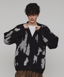 ◆アブストラクトジャカードカーディガン