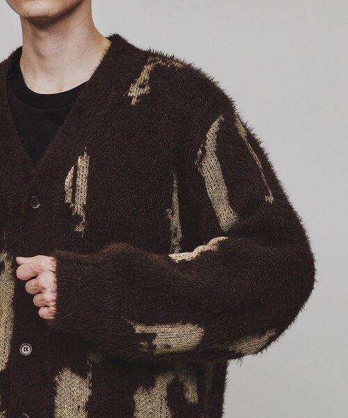 tk.TAKEO KIKUCHI（ティーケータケオキクチ）の「◆アブストラクトジャカードカーディガン（カーディガン/ボレロ・メンズ・ブラック/グレー/ブラウン系その他・03/02/01）」の9枚目の写真