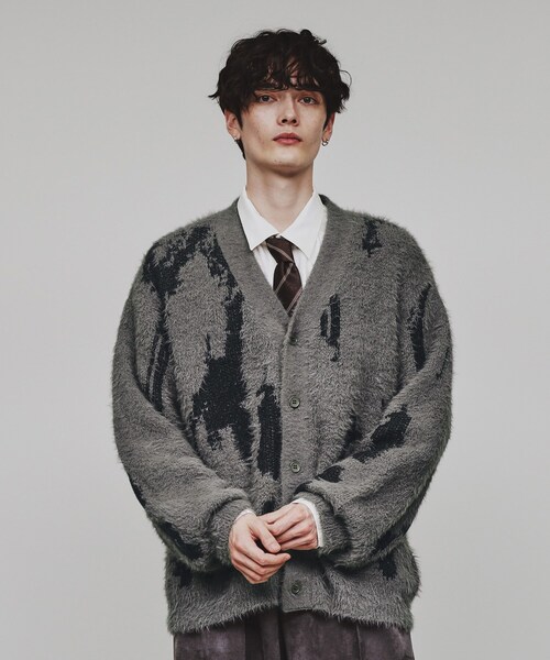 tk.TAKEO KIKUCHI（ティーケータケオキクチ）の「◆アブストラクトジャカードカーディガン（カーディガン/ボレロ・メンズ・ブラック/グレー/ブラウン系その他・03/02/01）」の12枚目の写真