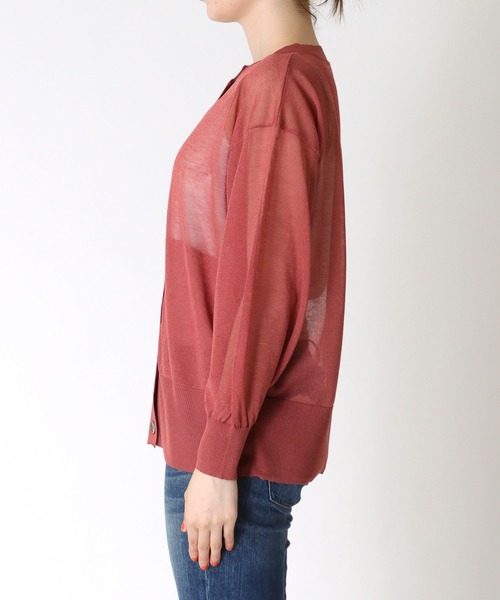 TITE IN THE STORE（ティテ　インザ　ストア）の「【UVカット】ポケットシアーニットカーディガン（カーディガン/ボレロ・レディース・ブラック/レッド/ベージュ・38）」の13枚目の写真