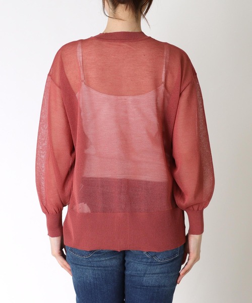 TITE IN THE STORE（ティテ　インザ　ストア）の「【UVカット】ポケットシアーニットカーディガン（カーディガン/ボレロ・レディース・ブラック/レッド/ベージュ・38）」の14枚目の写真