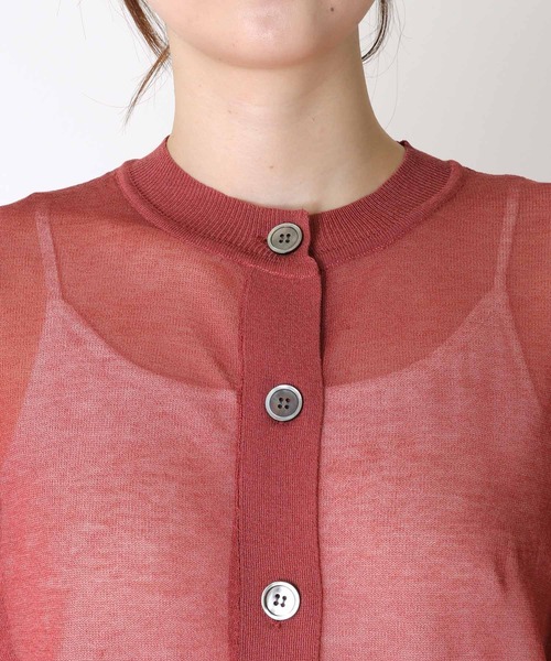 TITE IN THE STORE（ティテ　インザ　ストア）の「【UVカット】ポケットシアーニットカーディガン（カーディガン/ボレロ・レディース・ブラック/レッド/ベージュ・38）」の15枚目の写真