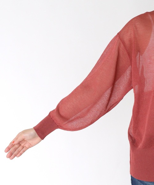 TITE IN THE STORE（ティテ　インザ　ストア）の「【UVカット】ポケットシアーニットカーディガン（カーディガン/ボレロ・レディース・ブラック/レッド/ベージュ・38）」の16枚目の写真