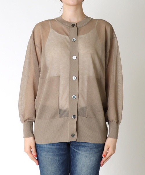 TITE IN THE STORE（ティテ　インザ　ストア）の「【UVカット】ポケットシアーニットカーディガン（カーディガン/ボレロ・レディース・ブラック/レッド/ベージュ・38）」の20枚目の写真