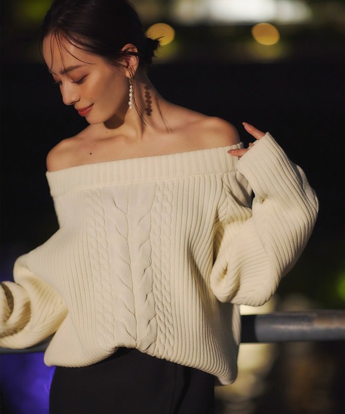 アニュアンスanuans ハイゲージケーブルニットプルオーバー アニュアンス anuans ハイゲージケーブルニットプルオーバー （BEIGE