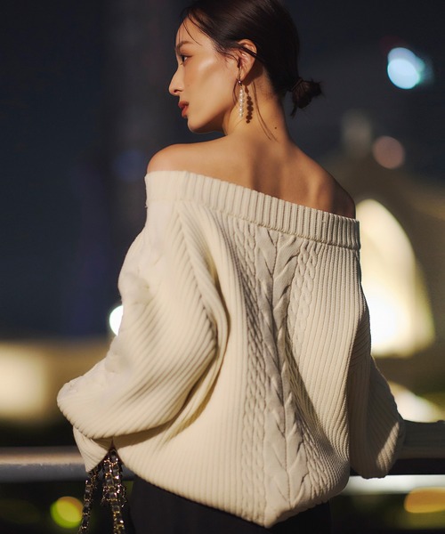 anuans 24AW ハイゲージケーブルニットプルオーバー　ベージュ アニュアンス anuans ハイゲージケーブルニットプルオーバー （BEIGE