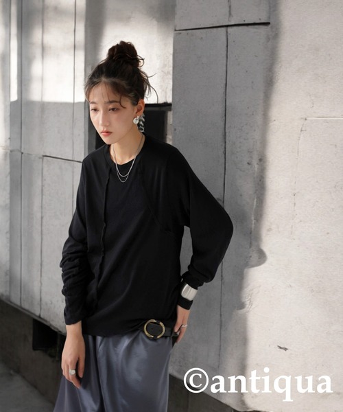 antiqua(アンティカ)の「アウトシームデザイントップス(Tシャツ/カットソー・レディース・ブラック/ライトグレー/ブルー・ONESIZE)」の19枚目の写真