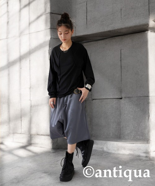 antiqua(アンティカ)の「アウトシームデザイントップス(Tシャツ/カットソー・レディース・ブラック/ライトグレー/ブルー・ONESIZE)」の20枚目の写真