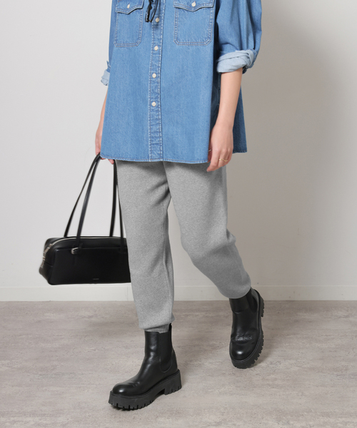 JOURNAL STANDARD relume(ジャーナルスタンダード レリューム)の「《追加3》ニットジョガーパンツ(その他パンツ・レディース・ブラック/ライトグレー・FREE)」の2枚目の写真