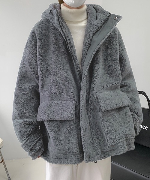 【セール】フード付きボアフリースマウンテンジャケット（ブルゾン）｜link lot（リンクロット）