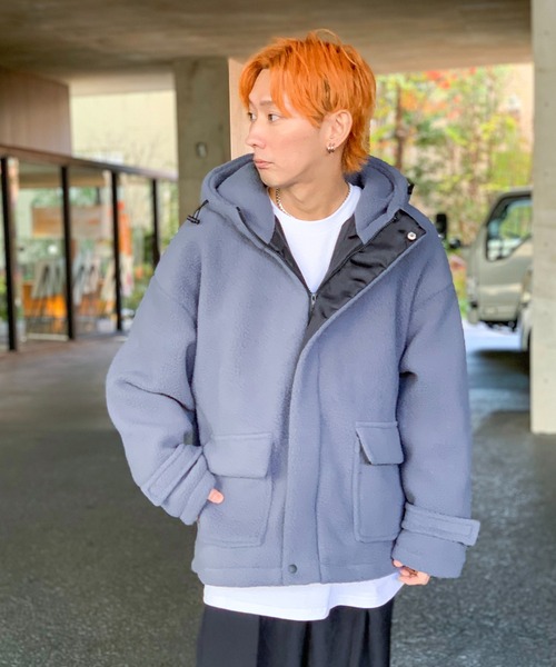 【セール】フード付きボアフリースマウンテンジャケット（ブルゾン）｜link lot（リンクロット）