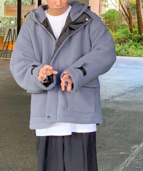 【セール】フード付きボアフリースマウンテンジャケット（ブルゾン）｜link lot（リンクロット）