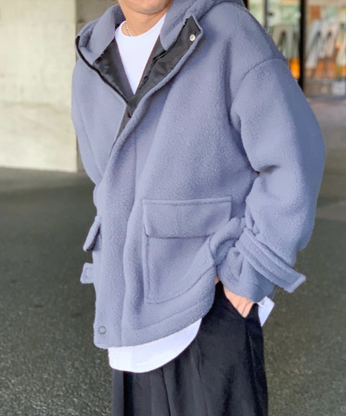 【セール】フード付きボアフリースマウンテンジャケット（ブルゾン）｜link lot（リンクロット）