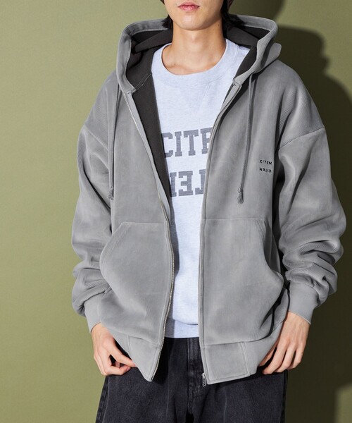 CITEN（シテン）の「＜CITEN＞フリースボンディングフードブルゾン（ブルゾン・メンズ・ブラック/グレー/オフホワイト・L/M）」の3枚目の写真