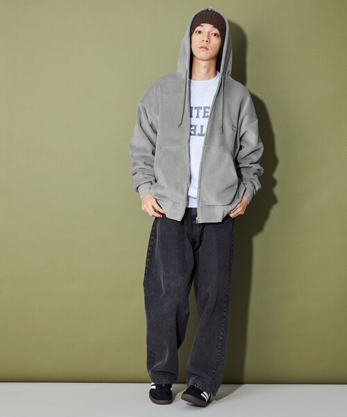CITEN（シテン）の「＜CITEN＞フリースボンディングフードブルゾン（ブルゾン・メンズ・ブラック/グレー/オフホワイト・L/M）」の4枚目の写真