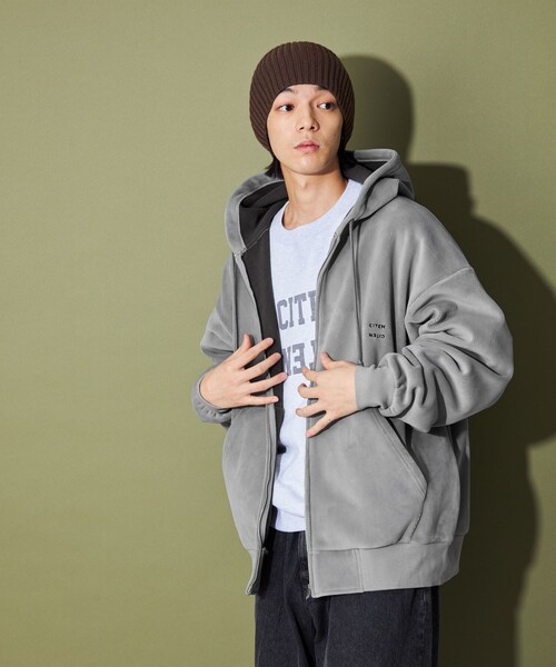 CITEN（シテン）の「＜CITEN＞フリースボンディングフードブルゾン（ブルゾン・メンズ・ブラック/グレー/オフホワイト・L/M）」の5枚目の写真