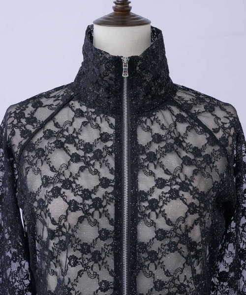 igi tシャツ GLITTER LACE TOPS / ハーフジップ ラメレース