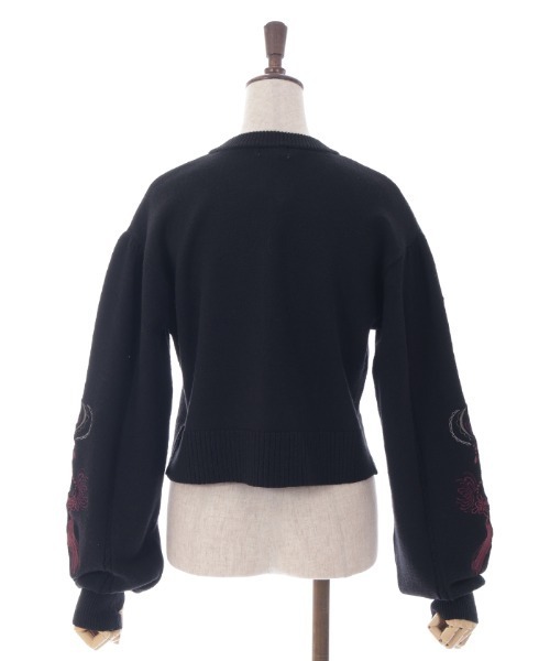 axes femme（アクシーズファム）の「タッセル刺繍チャイナ風カーディガン（カーディガン/ボレロ・レディース・ワイン/ブラック/ホワイト・FREE）」の8枚目の写真