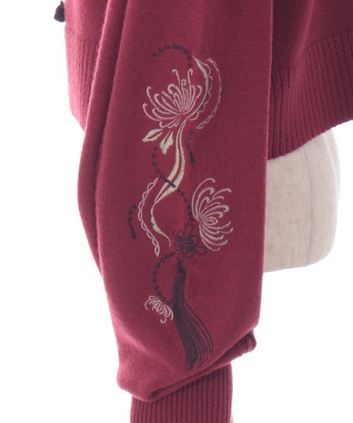 axes femme（アクシーズファム）の「タッセル刺繍チャイナ風カーディガン（カーディガン/ボレロ・レディース・ワイン/ブラック/ホワイト・FREE）」の22枚目の写真