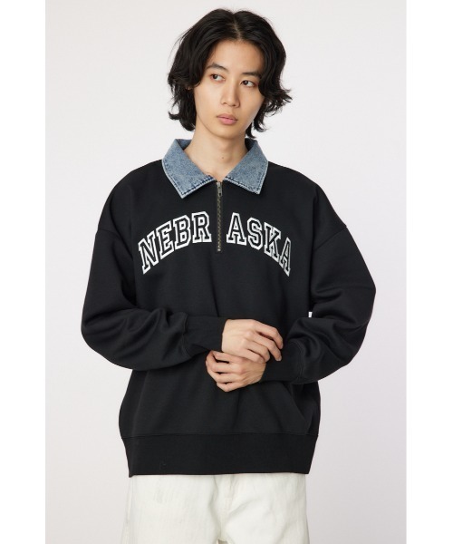 RODEO CROWNS WIDE BOWL(ロデオクラウンズワイドボウル)の「NEBRASKA ハーフジップトップス(スウェット・メンズ・ブラック/バーガンディー/杢グレー・LARGE/MEDIUM)」の2枚目の写真