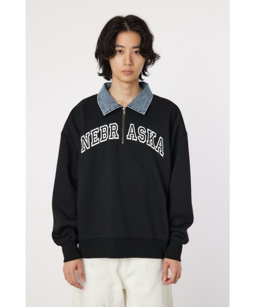 RODEO CROWNS WIDE BOWL(ロデオクラウンズワイドボウル)の「NEBRASKA ハーフジップトップス(スウェット・メンズ・ブラック/バーガンディー/杢グレー・LARGE/MEDIUM)」の9枚目の写真