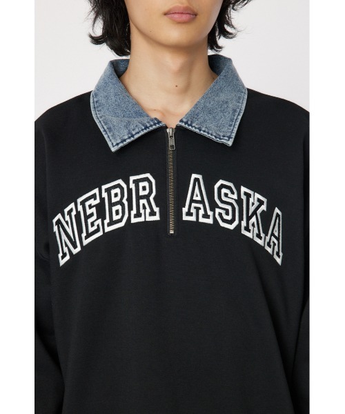 RODEO CROWNS WIDE BOWL(ロデオクラウンズワイドボウル)の「NEBRASKA ハーフジップトップス(スウェット・メンズ・ブラック/バーガンディー/杢グレー・LARGE/MEDIUM)」の5枚目の写真