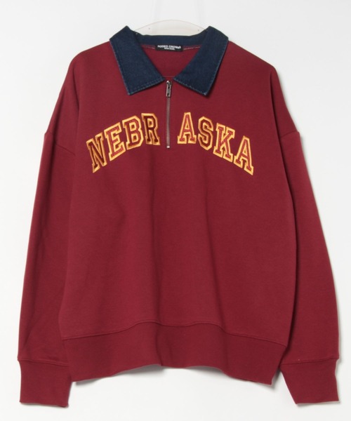 RODEO CROWNS WIDE BOWL(ロデオクラウンズワイドボウル)の「NEBRASKA ハーフジップトップス(スウェット・メンズ・ブラック/バーガンディー/杢グレー・LARGE/MEDIUM)」の16枚目の写真