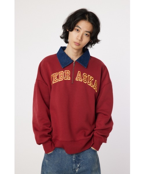 RODEO CROWNS WIDE BOWL(ロデオクラウンズワイドボウル)の「NEBRASKA ハーフジップトップス(スウェット・メンズ・ブラック/バーガンディー/杢グレー・LARGE/MEDIUM)」の17枚目の写真