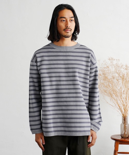 jiggys shop(ジギーズショップ)の「ドライタッチボーダーニットセーター(ニット/セーター・メンズ・ブラック×ホワイト/ホワイト×ブラック/グレー系その他・X-LARGE/LARGE/MEDIUM)」の13枚目の写真