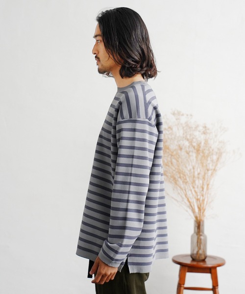 jiggys shop(ジギーズショップ)の「ドライタッチボーダーニットセーター(ニット/セーター・メンズ・ブラック×ホワイト/ホワイト×ブラック/グレー系その他・X-LARGE/LARGE/MEDIUM)」の12枚目の写真