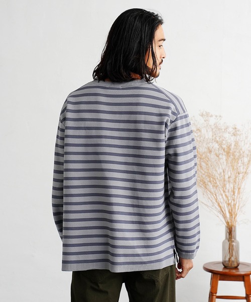 jiggys shop(ジギーズショップ)の「ドライタッチボーダーニットセーター(ニット/セーター・メンズ・ブラック×ホワイト/ホワイト×ブラック/グレー系その他・X-LARGE/LARGE/MEDIUM)」の11枚目の写真