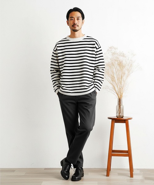 jiggys shop(ジギーズショップ)の「ドライタッチボーダーニットセーター(ニット/セーター・メンズ・ブラック×ホワイト/ホワイト×ブラック/グレー系その他・X-LARGE/LARGE/MEDIUM)」の21枚目の写真