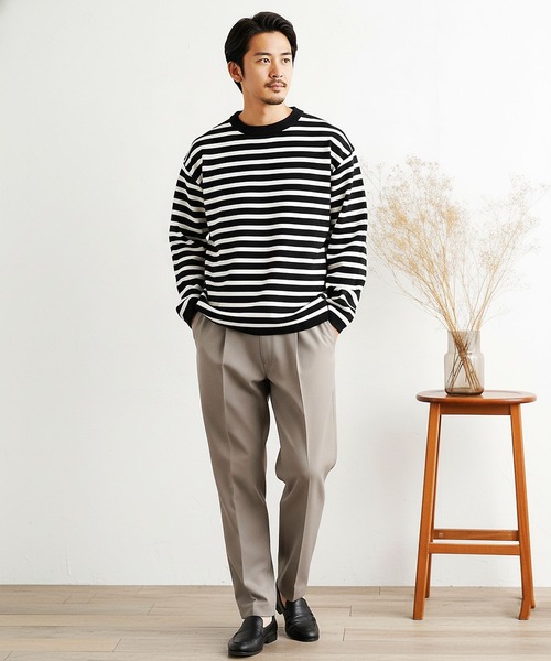 jiggys shop(ジギーズショップ)の「ドライタッチボーダーニットセーター(ニット/セーター・メンズ・ブラック×ホワイト/ホワイト×ブラック/グレー系その他・X-LARGE/LARGE/MEDIUM)」の20枚目の写真
