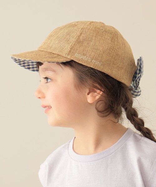 BEAMS mini（ビームスミニ）の「ポリジュート リボンキャップ 2025SS（キャップ・キッズ・ナチュラル/ライトブラウン・ONE SIZE）」の2枚目の写真