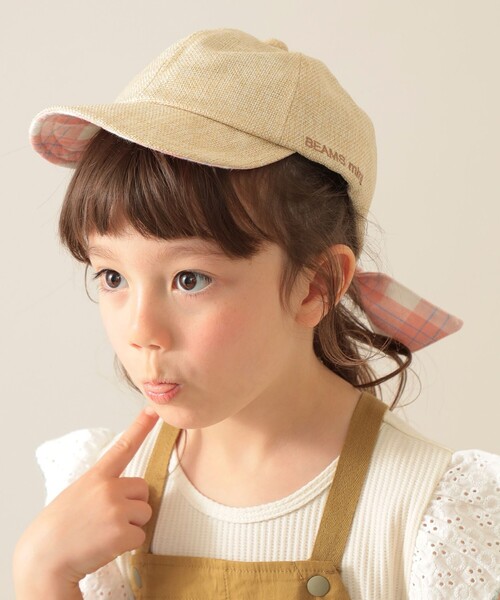 BEAMS mini（ビームスミニ）の「ポリジュート リボンキャップ 2025SS（キャップ・キッズ・ナチュラル/ライトブラウン・ONE SIZE）」の3枚目の写真