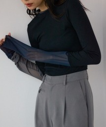 PLUS（プラス）の「【PLUS】シアードッキングトップス（Tシャツ/カットソー）」