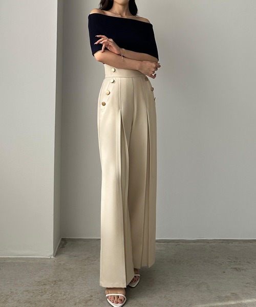 ALMAT ハイウエストタックパンツ　M ALMAT ハイウエストタックパンツM