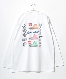 CONVERSE(コンバース)ルーズシルエットバックプリントロンT レディース/スターモチーフ/ハイカットスニーカーモチーフ