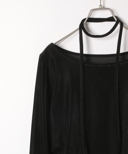 Heather（ヘザー）の「タイ付きベロアカットソー　322105（Tシャツ/カットソー・レディース・ブラック/アイボリー/ダークブルー・FREE）」の8枚目の写真