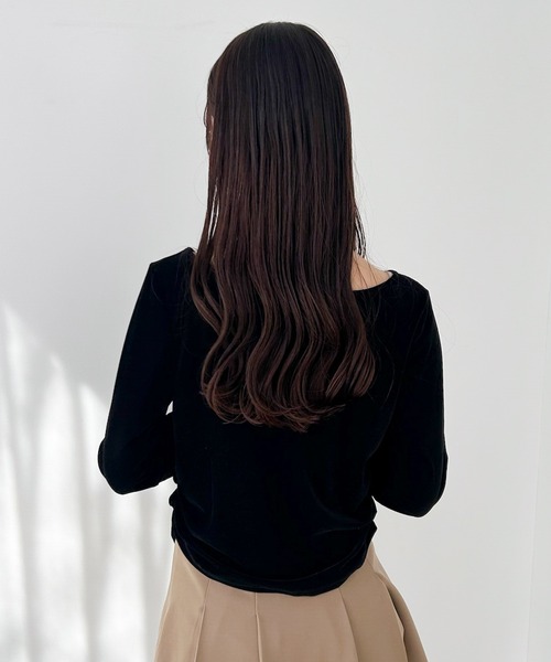 Heather（ヘザー）の「タイ付きベロアカットソー　322105（Tシャツ/カットソー・レディース・ブラック/アイボリー/ダークブルー・FREE）」の20枚目の写真