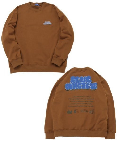 GLAZOS（グラソス）の「【大人向けサイズあり】【速乾・毛玉になりにくい】バックグラフィティビッグトレーナー（スウェット・キッズ・ブラック/ブラウン/オートミール・L/M/S/LL）」の2枚目の写真